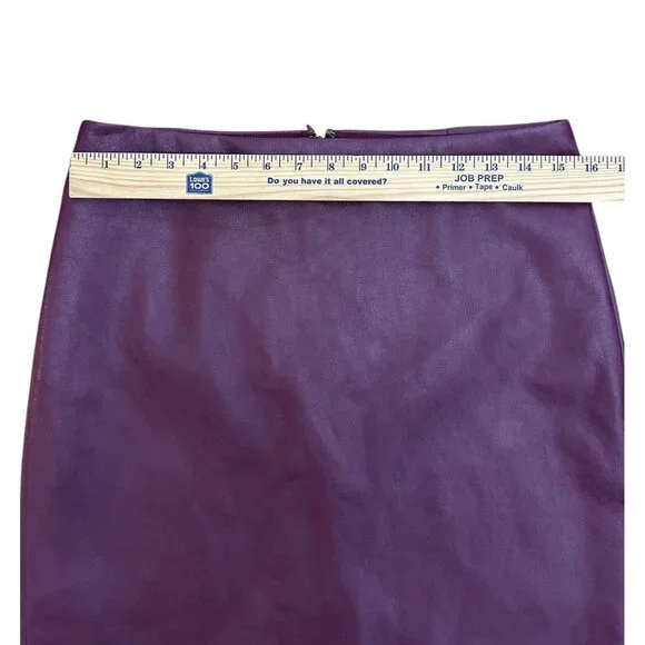 NWT J. Crew Faux Leather Pencil Skirt Size 10 Burgundy Lined Business Office - Picture 4 of 5